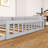 Wood Frame Full Size Upholstered Platform Bed With Guardrail And Pillow-380137085