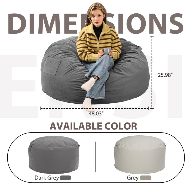 Fauteuil à billes Ester, Gris foncé, H 26 po x l 48 po x P 48 po