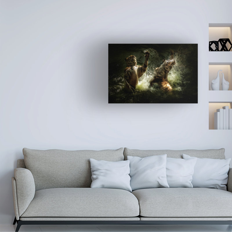 Antonyus Bunjamin Fighting Canvas Art, 30" H x 47" W