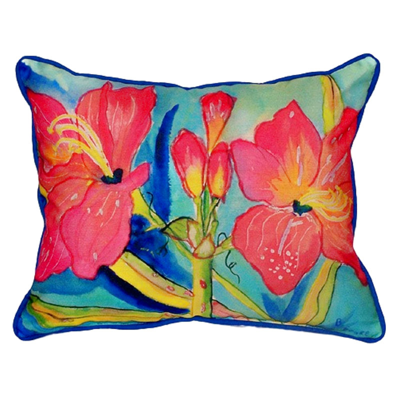 Amaryllis Outdoor Rectangular Pillow Cover & Insert, Rectangle 11"H x 14"W