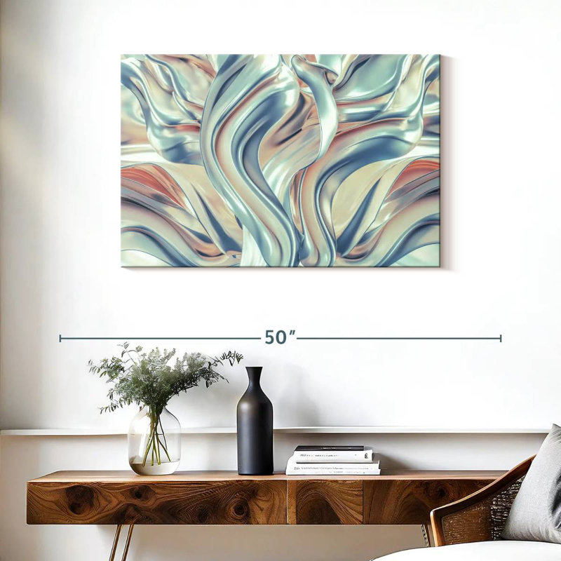 Avery Pearly Silk Abstract, 24" H x 36" W