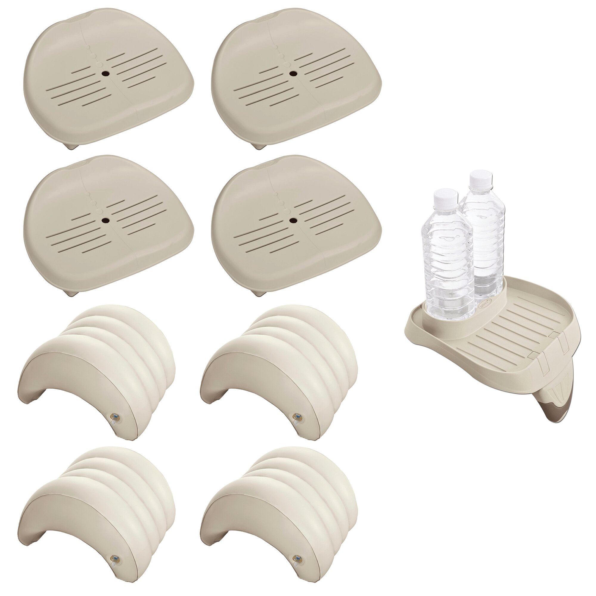 Intex Inflatable HotTub Seat(4) Attachable Cup Holder, Inflatable Head  Rest(4) Wayfair