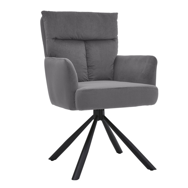 Frosted Velvet Chair Swivel, Frosted Grey