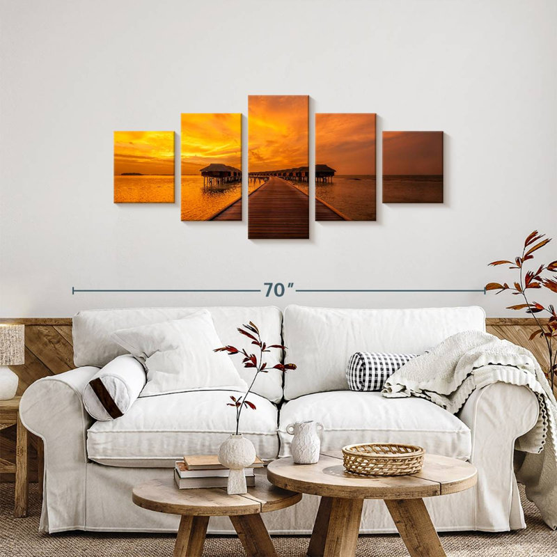 Maldives Sunset Dock, 24" H x 55" W