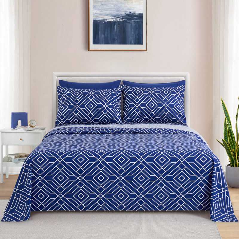 Ensemble de draps en rayonne de bambou toutes saisons 4 pièces avec taies d'oreiller Marina, Home Decor Bedding