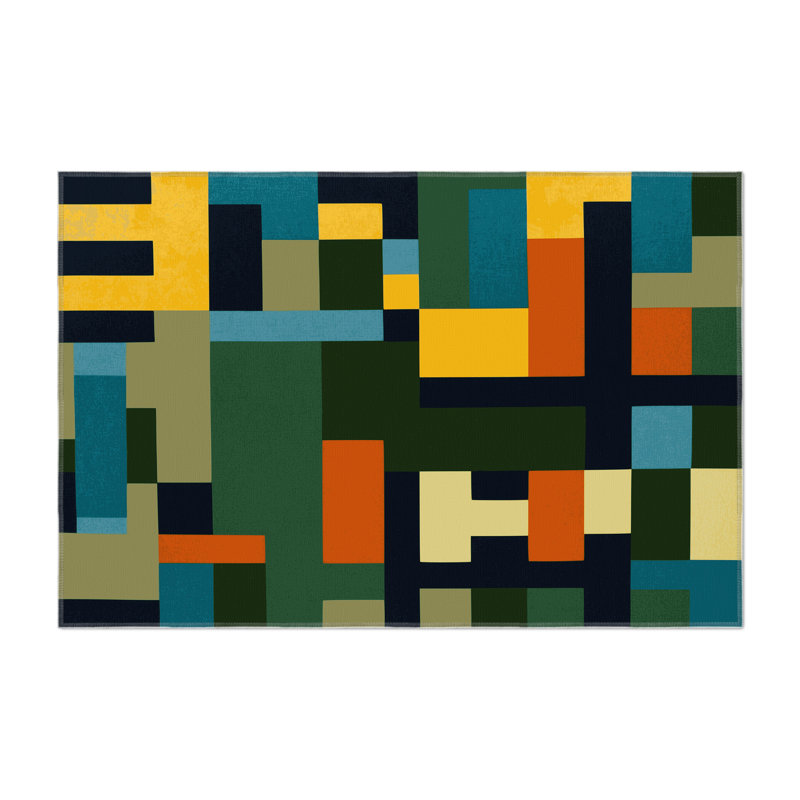 Pixelized Peaks Indoor And Outdoor Area Rug, Rectangle 5' x 7'