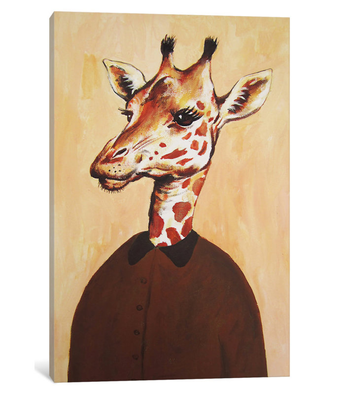 « giraffe lady », reproduction d’art sur toile, H 40 po x l 26 po x P 1,5 po, Toile tendue, Pas de tapis