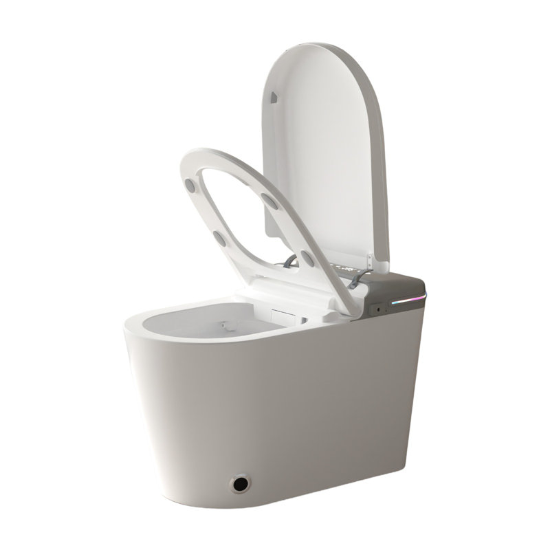 Smart One-Piece Bidet Toilet with Heated Seat, Auto Flush, Aromatherapy & Foot Sensor – Tankless Design with LED Display and Warm Air Dry