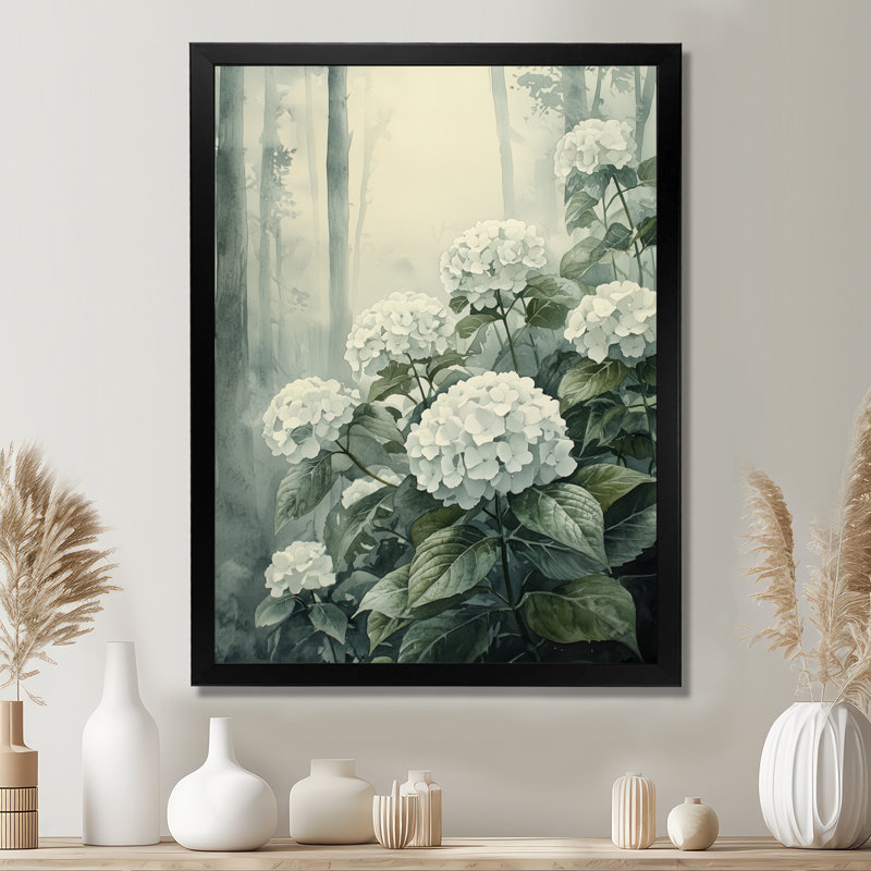 Ballycastle - art mural floral, Noir, H 20 po x l 12 po, Reproduction encadrée d'une seule photo