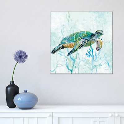 Sea Turtle Swim I by Carol Robinson - No Frame Print on Canvas