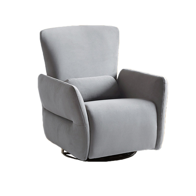 Eljean Upholstered Recliner, Gray Blue Polyester Blend