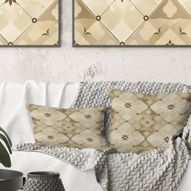 Beige crème Argyle Harmony II - Coussin lombaire transitionnel
