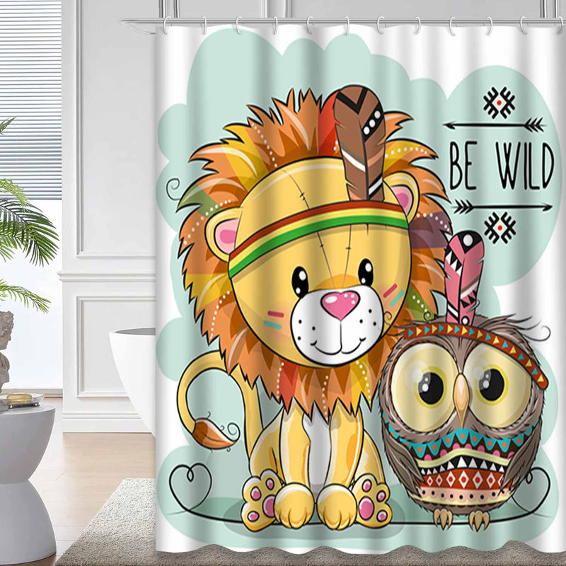 Mignon rideau de douche avec 12 crochets, L 72 po x l 72 po
