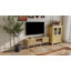 Meuble télé pour téléviseur 65 po, centre de divertissement, chêne