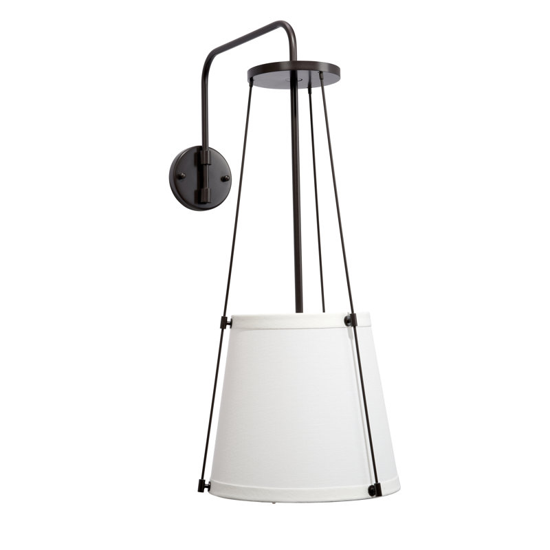 Elegance in Bronze Oil-Rubbed Sconce with Off-White Linen Shade