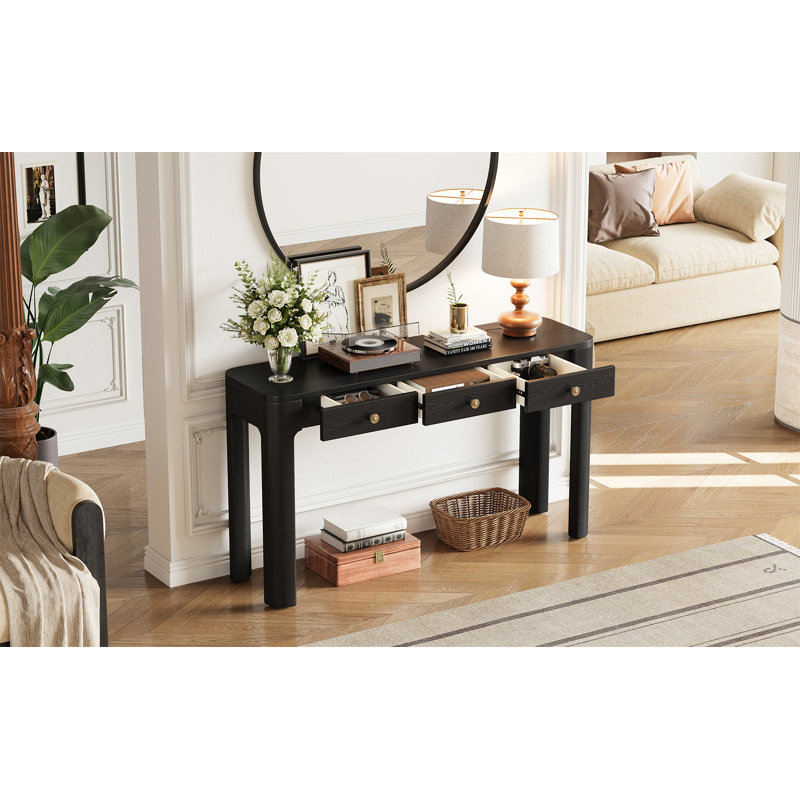 Console rustique avec coins arrondis pour plus de sécurité, Black