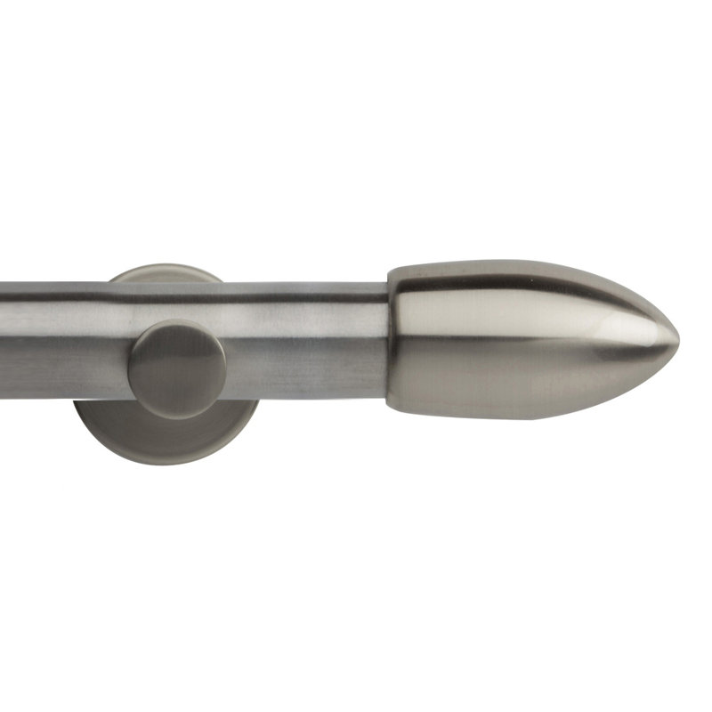 Ashvika Antique Bronze 3.5cm Single Curtain Pole, Stainless Steel,  3.50cm H x 120cm W x 3.50cm D