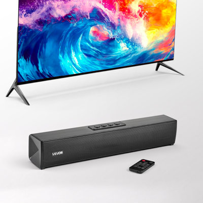 Sound Bar for Smart TV, 2.0 Channel, 17-Inch Compact Soundbar TV Speakers for Projector, Bluetooth AUX Connection, Remote Control, Easy Setup, 80W Surround Sound System for PC Home Theatre Audio