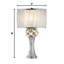 Lampe de table argentée 29 "avec prise Ivanna