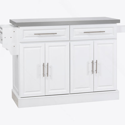 Rolling Kitchen Island, White