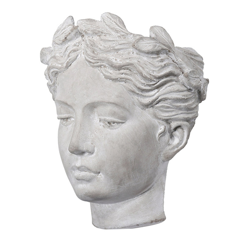 Petit vase mural en ciment 6,7 po x 5,5 po x 8,7 po Visage