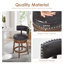 Tabouret de comptoir pivotant rembourré de 61 cm (24 po), pivotant à 360°, avec assise et dossier rembourrés, structure en bois massif, repose-pieds et garniture cloutée.-957258354-958391966-936388591