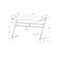 Bureau d'ordinateur avec base en métal en forme de Z, surface de travail compacte 48 en stratifié beige lin et acier noir, rectangle contemporain