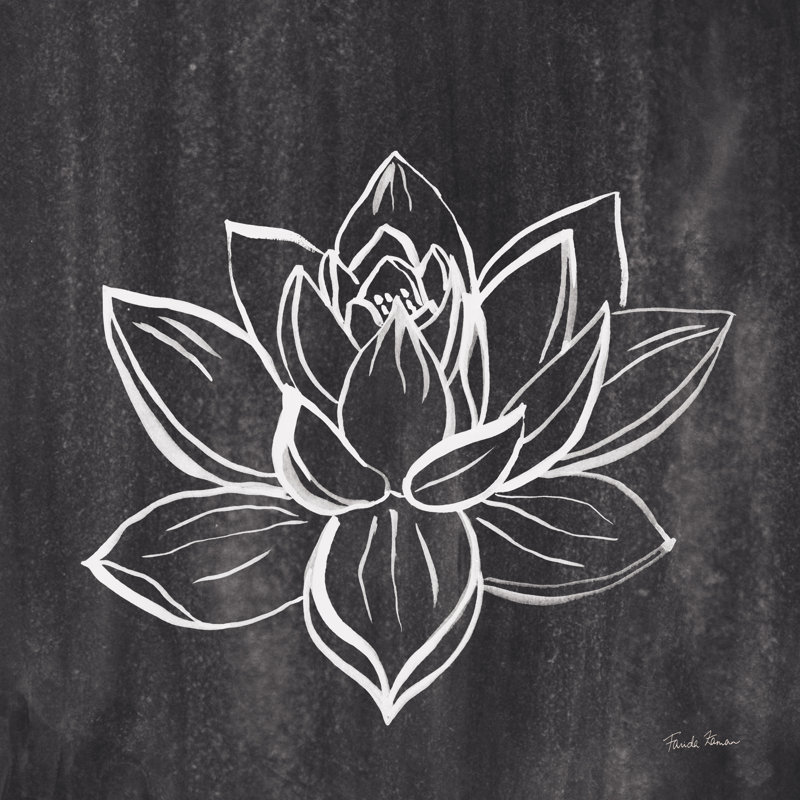 " Lotus Grey " by Farida Zaman Painting Print, 30" H x 30" W