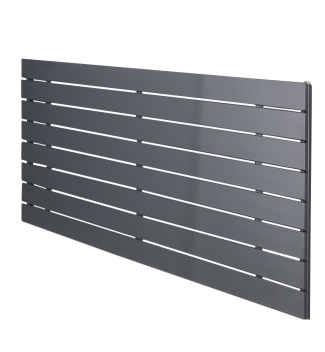 Andrew Horizontal Designer Radiator, Anthracite, 29.5cm H x 180cm W x 7.1cm D, 1