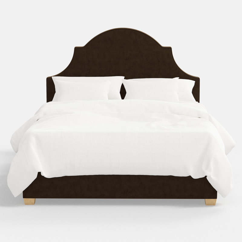 Upholstered Bed, Queen, Faux Mohair Aruba