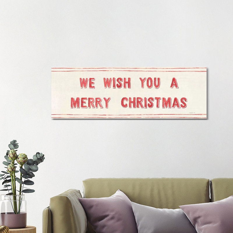 Floursack Holiday Bright Mery Christmas by Danhui Nai - Wrapped Canvas Panoramic Print, 121.92 cm H x 40.64 cm W x 1.91 cm D