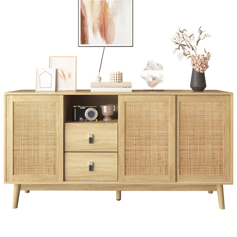Anastasas 155cm Sideboard, Brown, white and pink