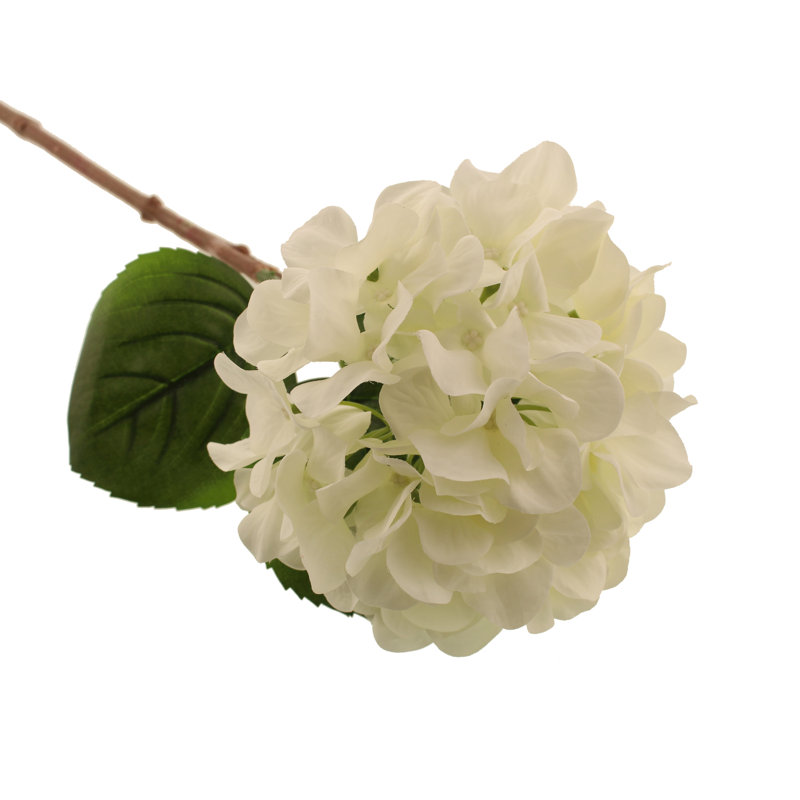 Fabric Hydrangea Arrangement, White, 63cm H x 13cm W x 13cm D