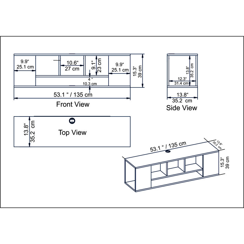 Unfinished TV Stand for TVs up to 55", White