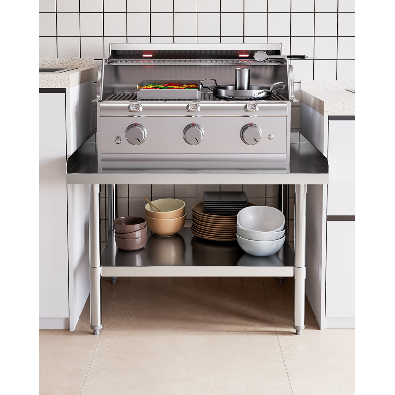 RIEDHOFF Stainless Steel Equipment Stand, 24" H x 36" W x 28" D