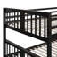 Lit superposé double au-dessus de double avec échelle pour chambre à coucher, mobilier de chambre d'amis - espresso
