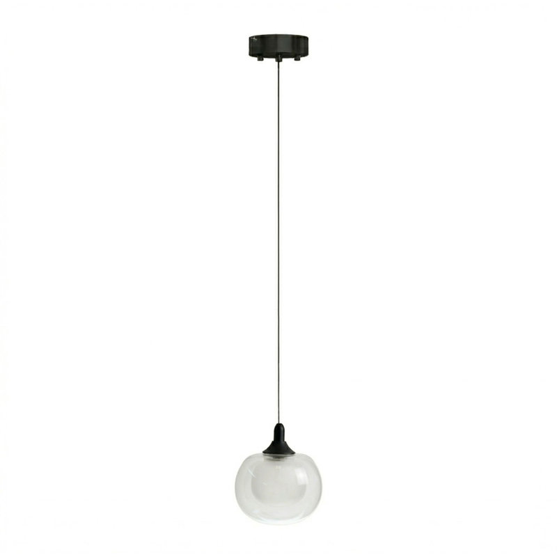 Luminaire sphère suspendu 1 lumières simple Mission, Noir
