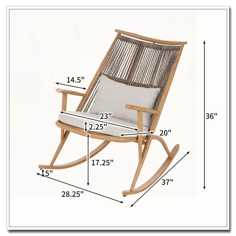 Chaise berçante d'extérieur en rotin PE