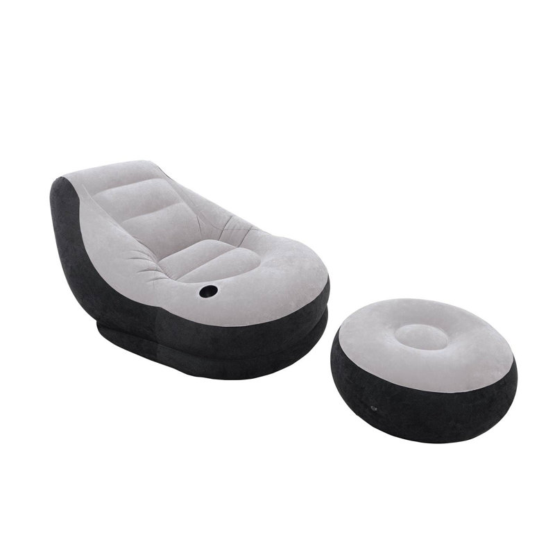Ensemble de 4 chaises longues gonflables avec porte-gobelet et repose-pieds Intex