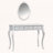 Luxury Oval Mirror Vanity Desk with Velvet Jewelry Tray-1879653125