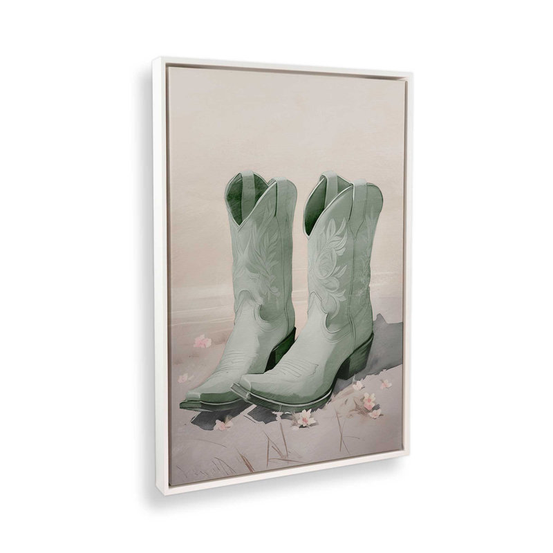 «Cowboy Essentials in Green I», reproduction sur toile, H 18,75 po x l 12,75 po, Blanc opaque