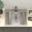 Lavabo de salle de bain encastré en nickel brossé 21 po x 17 po - Facile à nettoyer, vasque rectangulaire en acier inoxydable de 21 po x 17 po, installation au-dessus du comptoir