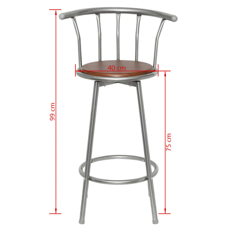Bar Stools Brown Steel