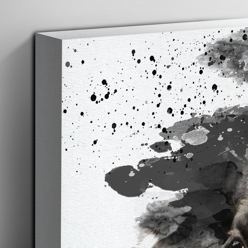 Black and White Cow - Wall Art, 35cm H x 50cm W, Wrapped Canvas