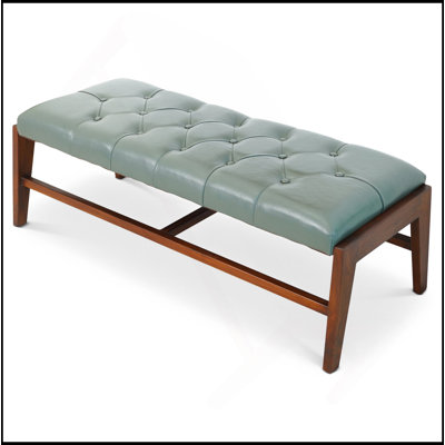 Banc avec boutons (cuir vert)