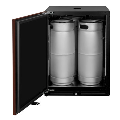 Infinity Series Panel-ready 24" Wide Dual Tap Kegerator With Left Hinge Overlay Door