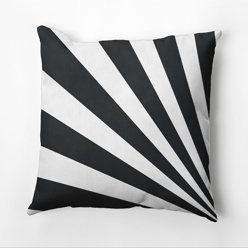 Housse et insert de coussin géométrique carré, Noir, 16 po x 16 po