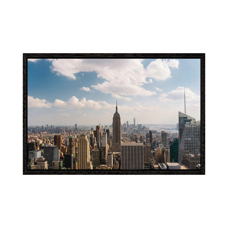 Manhattan View by Bethany Young - Print on Canvas, Black Framed, 66.04cm H x 101.6cm W x 3.81cm D