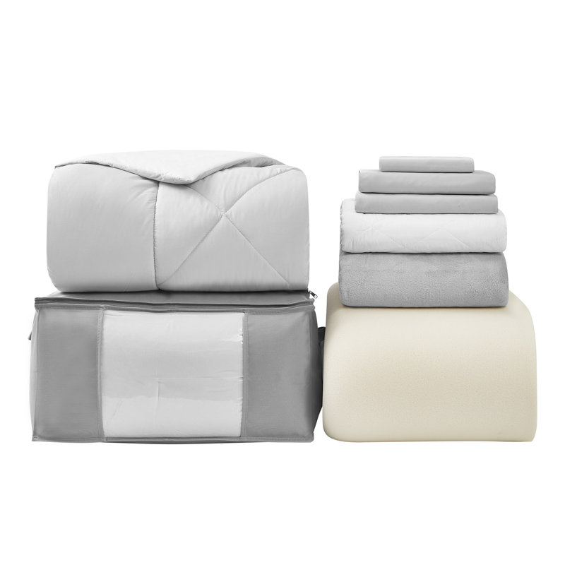 Ensemble de dortoir simple TG, Gris / blanc