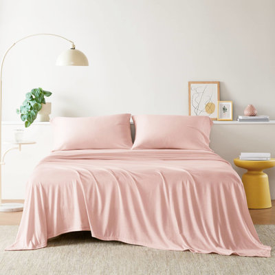 Collection de draps en mélange de coton grand format - Confortable toutes saisons, doux comme du velours, absorbant par temps chaud, convient aux matelas froids jusqu'à 16 po, comprend 1 drap plat, 2 housses